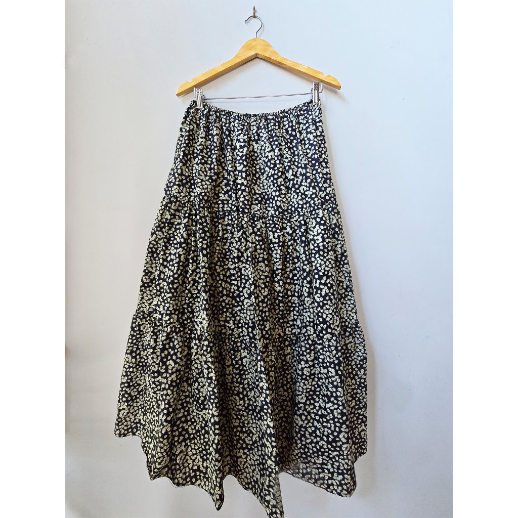 Nwt Goop Matteau Cotton Poplin Tiered Floral Midi Skirt Daisy Print Au 5 Or L